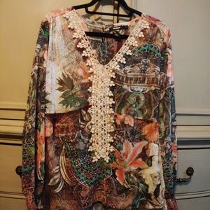 Desigual Sheer Multicolor Blouse